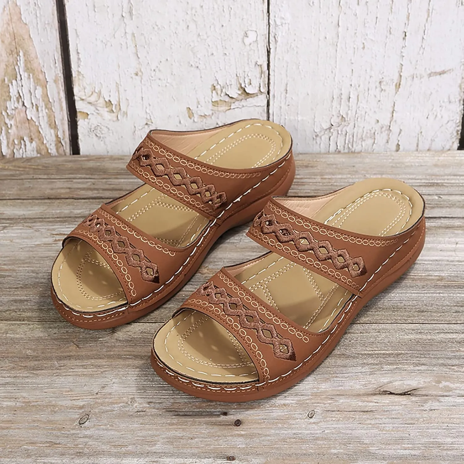 Cathalem Summer Shoes for Women 2024 Summer Casual Orthotic Sandals Flip Flops Comfortable Walking Sandals Women Dressy Summer