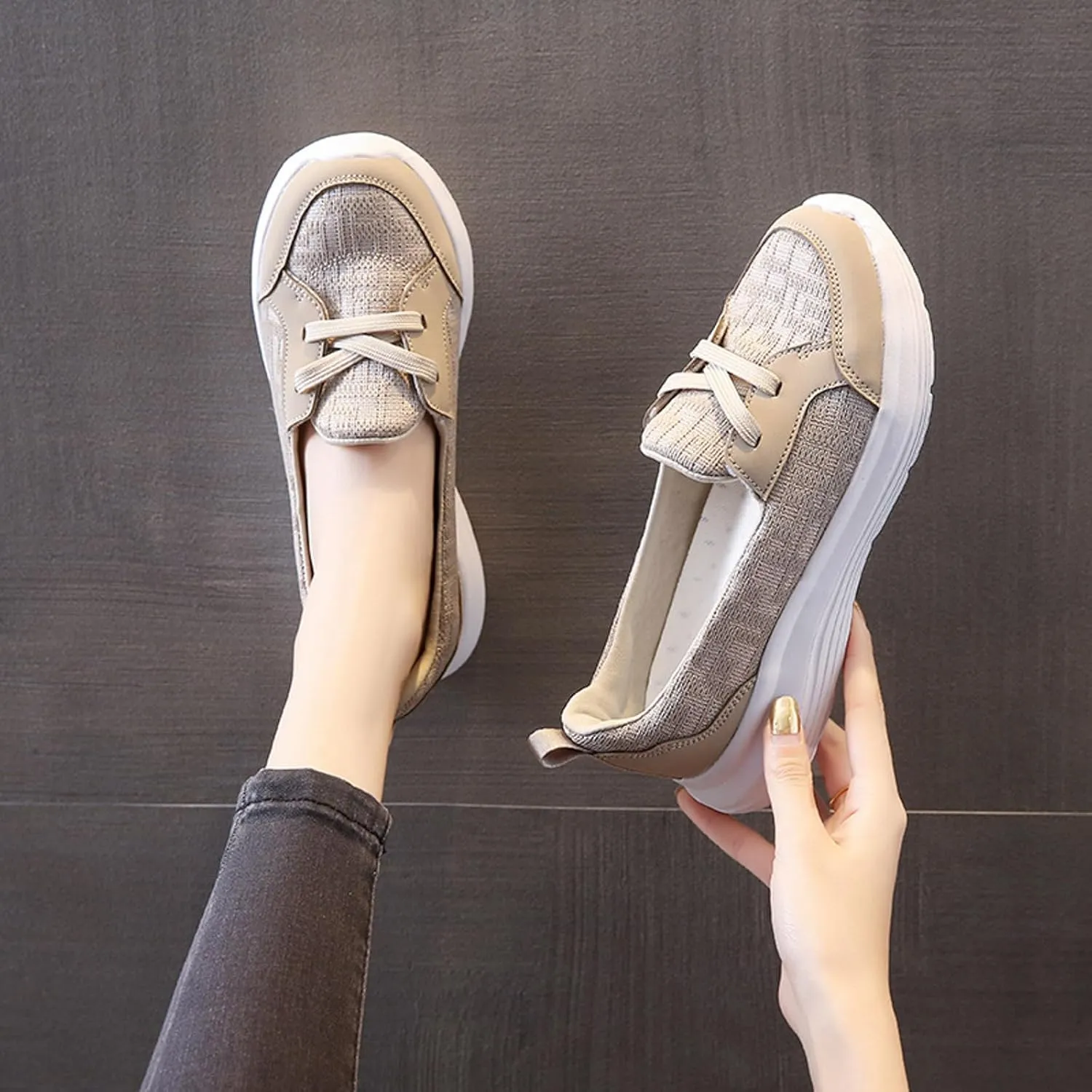 Cathalem Summer Shoes for Women on The Go 2024 Comfort Loafers Flats Wide Width Fit Walking Slip-Ins Sneakers Boat Shoes