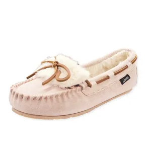 Clarks Adalyn Light Pink Fur Vamp Slip On Round Toe Fashion Flat Casual Slippers