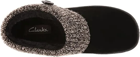 Clarks Slipper Suede Leather Knitted Collar Clog Slippers Plush Fur Lining