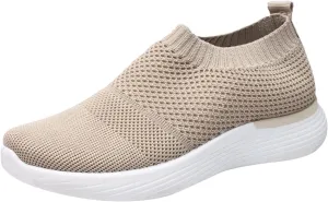 Crzidha Womens Walking Shoes Slip on Sock Sneakers Lady Girls Nurse Mesh Flats Low Heel Loafers Fashion Casual Round Toe Low Top Tennis Shoes Comfortable Workout Gym Running Sneaker