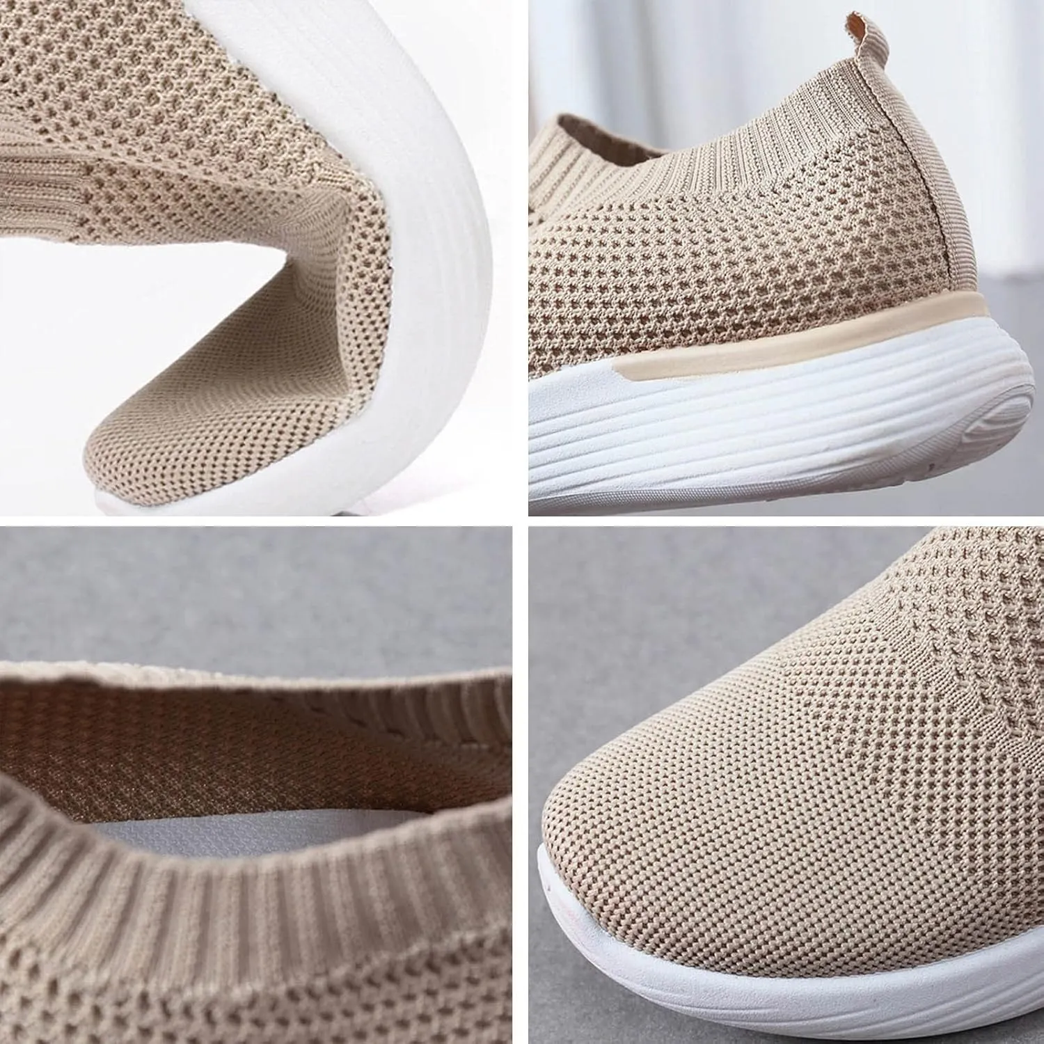 Crzidha Womens Walking Shoes Slip on Sock Sneakers Lady Girls Nurse Mesh Flats Low Heel Loafers Fashion Casual Round Toe Low Top Tennis Shoes Comfortable Workout Gym Running Sneaker