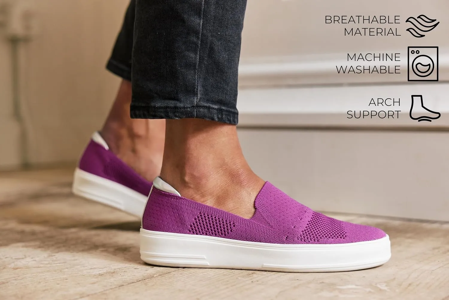 Dearfoams Women's Slip-On Lightweight Comfortable Sophie Loafers with Arch Support