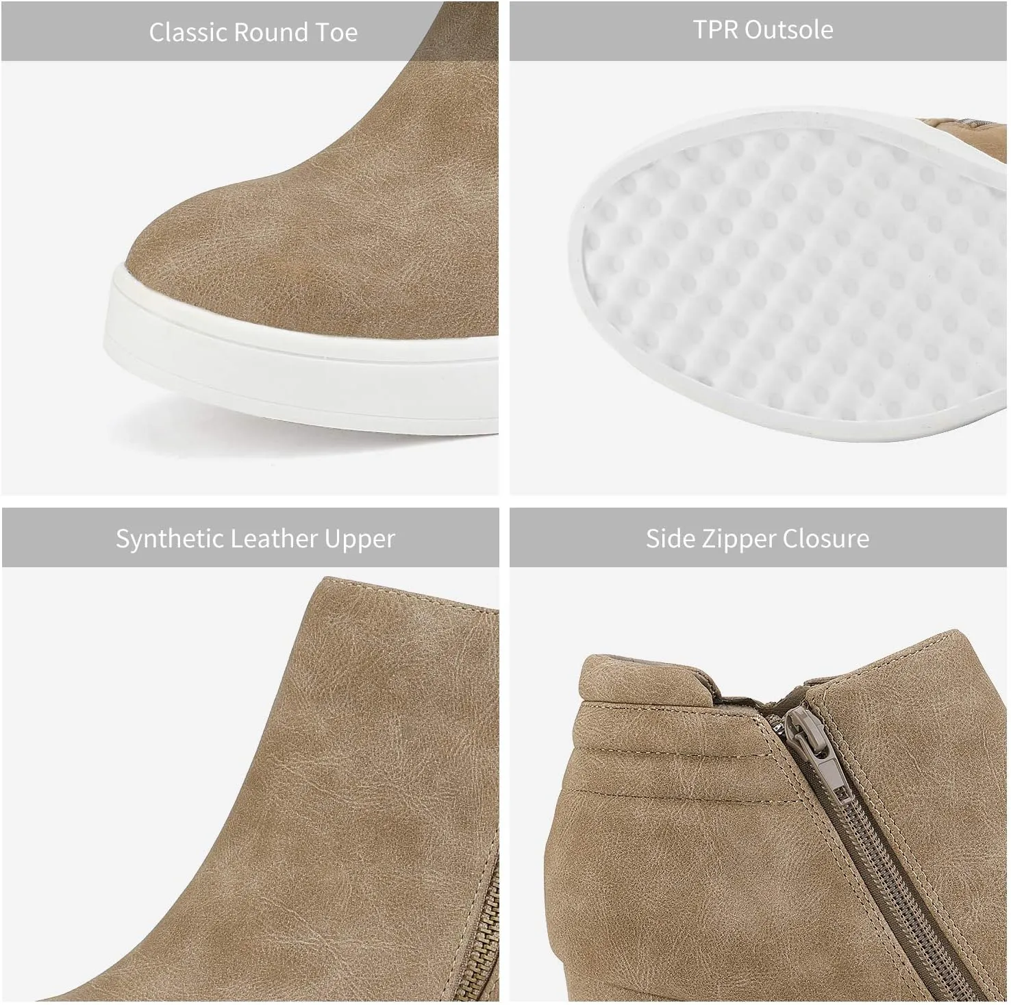 DREAM PAIRS Women??s Platform Wedge Sneakers Ankle Booties