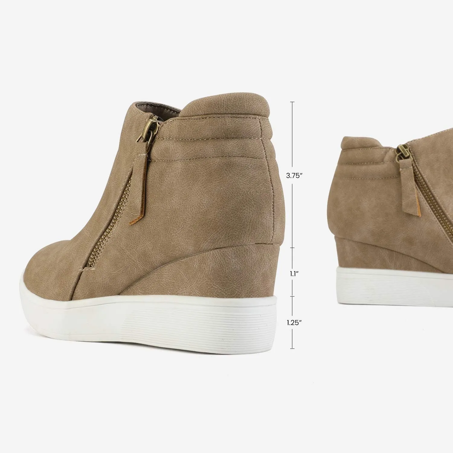 DREAM PAIRS Women??s Platform Wedge Sneakers Ankle Booties