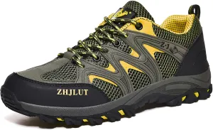 Ellniges]Hiking Shoes Men Women -Waterproof & Lightweight Breathable Trekking Shoes with Shock Absorption, Terrain for Mountain Climbing, Hiking, Daily Walking Army Green
