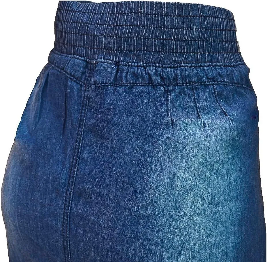 Fashion2Love Womens Juniors Long Light Denim Slit Maxi Skirt
