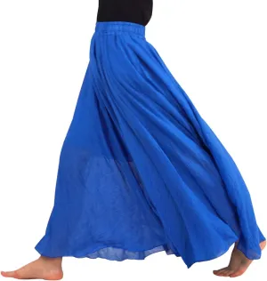 FEOYA Maxi Skirts for Women Cotton Linen Bohemian Long Skirt Two Layer Swing A-Line Flowy Skirt