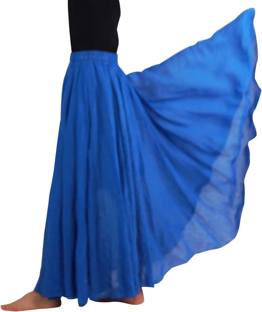 FEOYA Maxi Skirts for Women Cotton Linen Bohemian Long Skirt Two Layer Swing A-Line Flowy Skirt