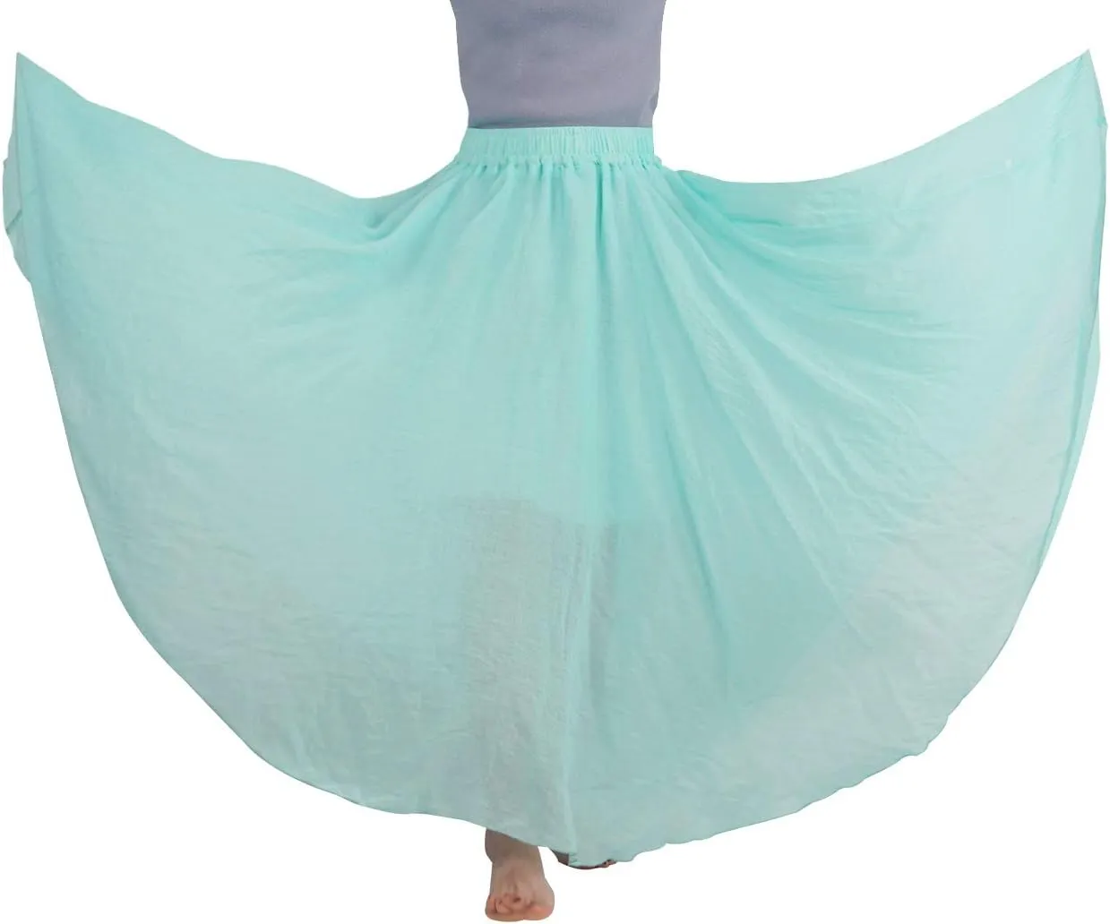 FEOYA Maxi Skirts for Women Cotton Linen Bohemian Long Skirt Two Layer Swing A-Line Flowy Skirt