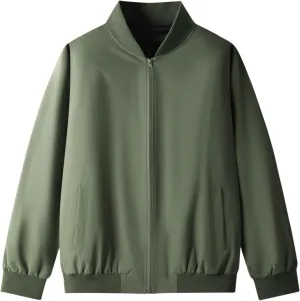 Finelylove Mens Bomber Jacket Lightweight Solid Zip Up Fall Windbreaker Casual Stylish Light Golf Jacket Big and Tall