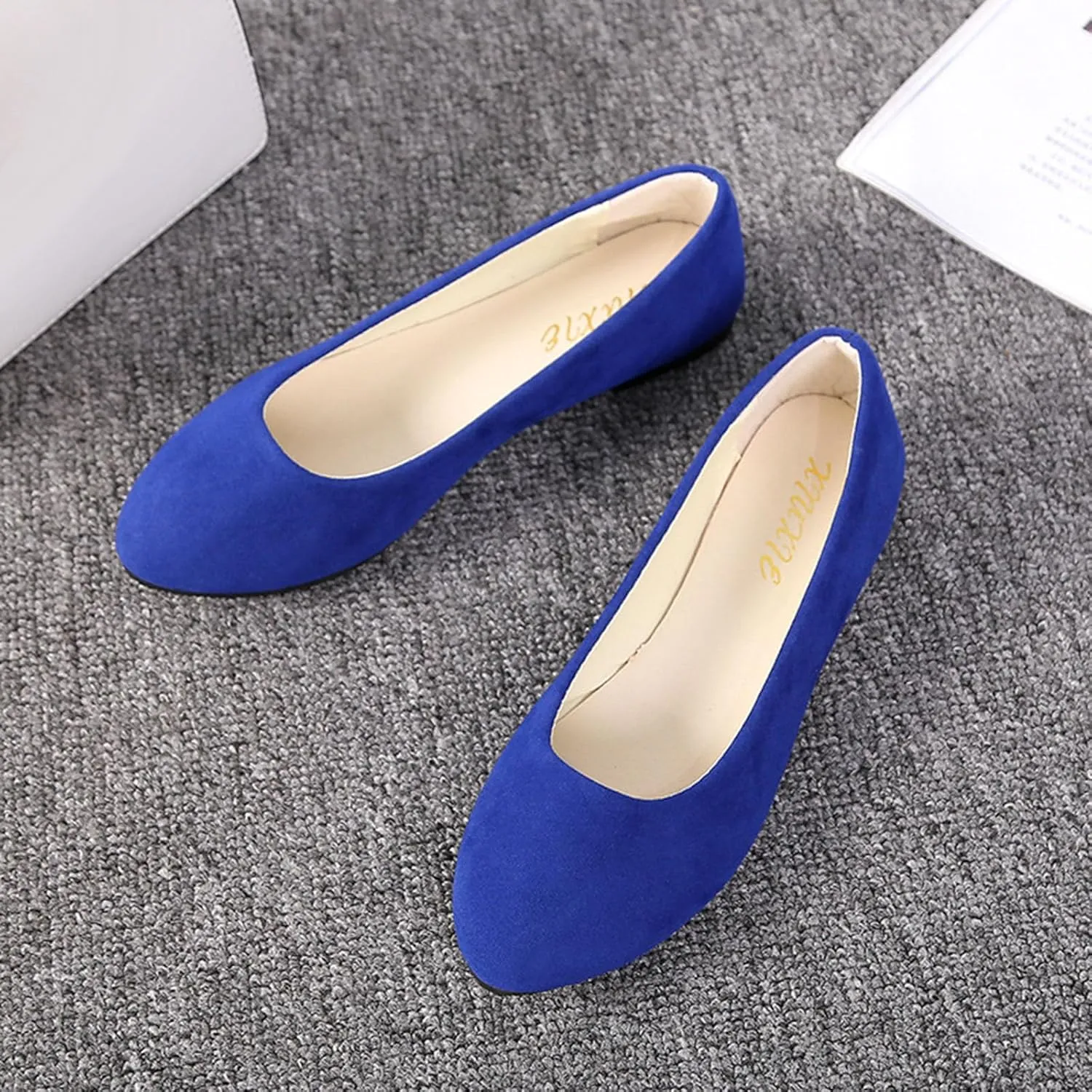 Flat Shoes for Women Comfortable Slip on Shallow Shoe Women's Flats Casual Dressy Suede Lightweight Single-Shoes