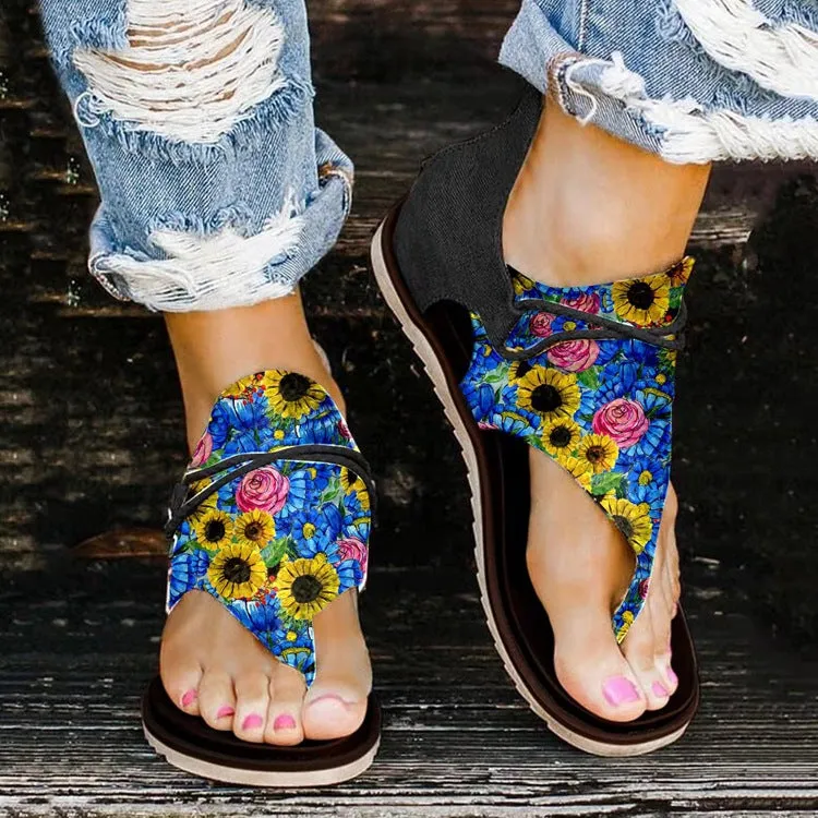 Flip-flops Back Zipper Leopard Print Casual Light Beach Sandals