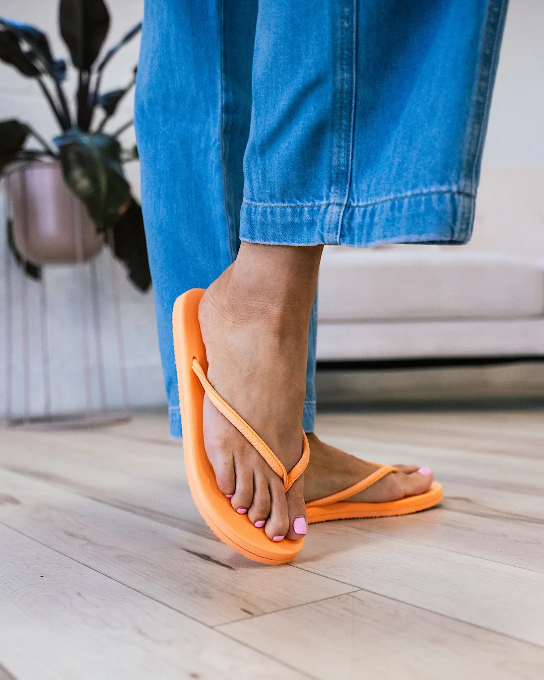 Flojos Fiesta Flip Flops - Orange FINAL SALE