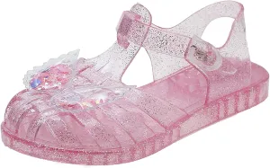 Girls Jelly Sandals Summer Costume Princess Dress Flat Breathable Waterproof Fisherman Gladiator Closed Toe Beach Flats Shoes