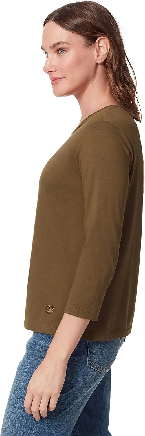 Gloria Vanderbilt Women's Amanda 3/4 Sleeve Soft Knit Top