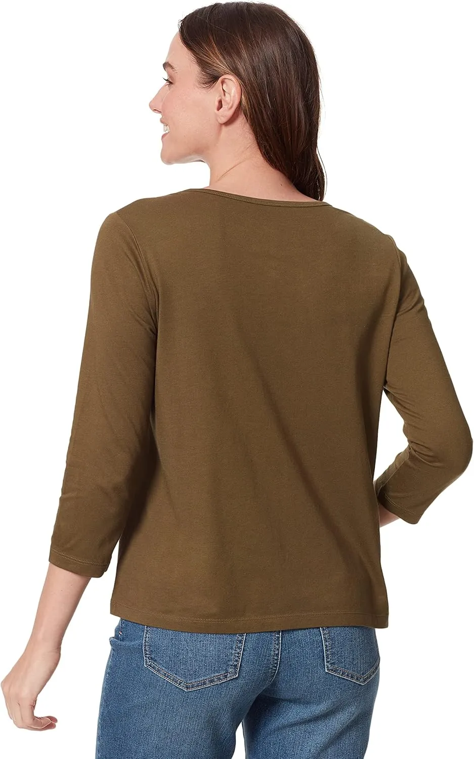 Gloria Vanderbilt Women's Amanda 3/4 Sleeve Soft Knit Top