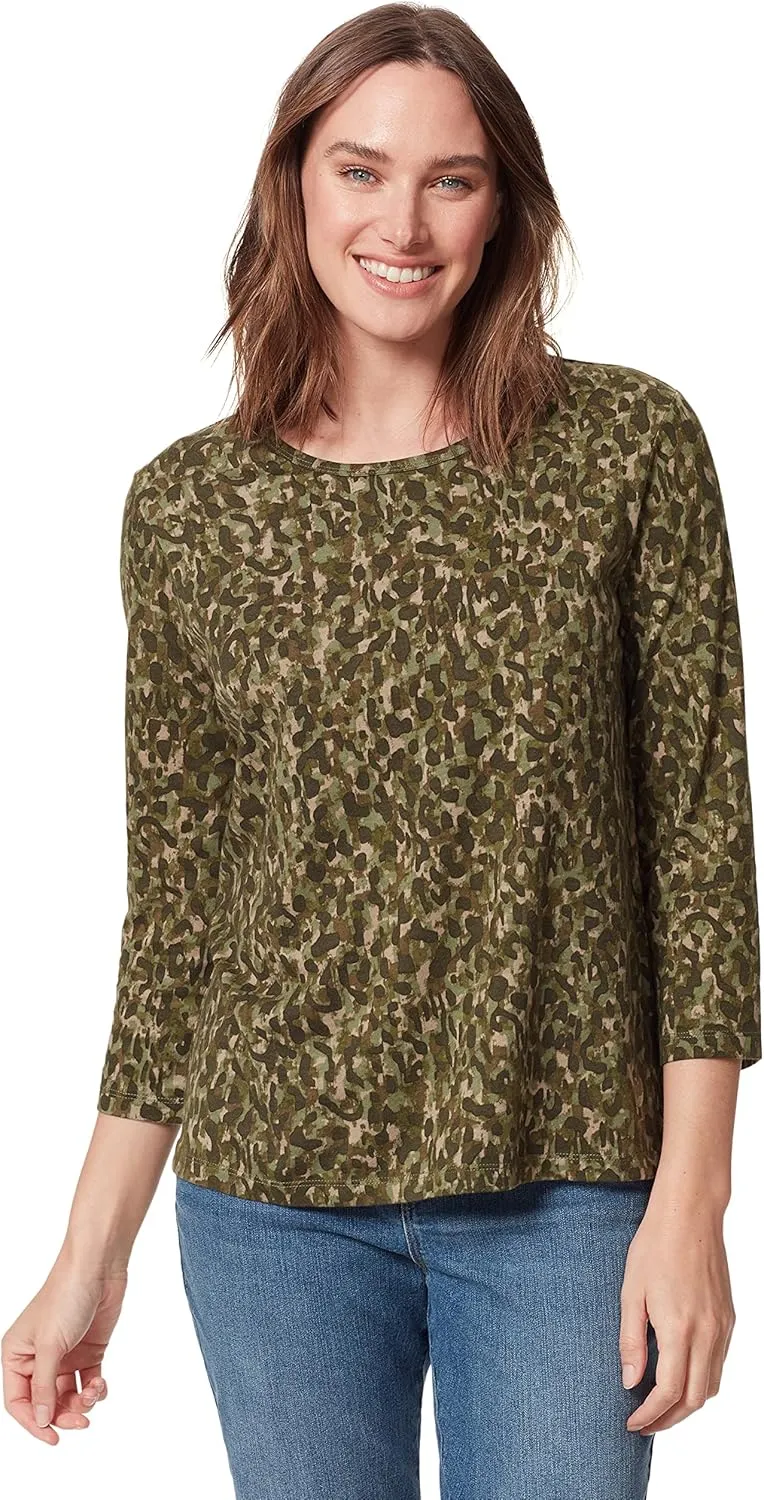 Gloria Vanderbilt Women's Amanda 3/4 Sleeve Soft Knit Top