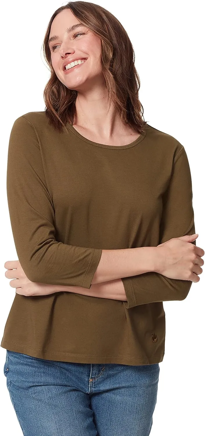 Gloria Vanderbilt Women's Amanda 3/4 Sleeve Soft Knit Top