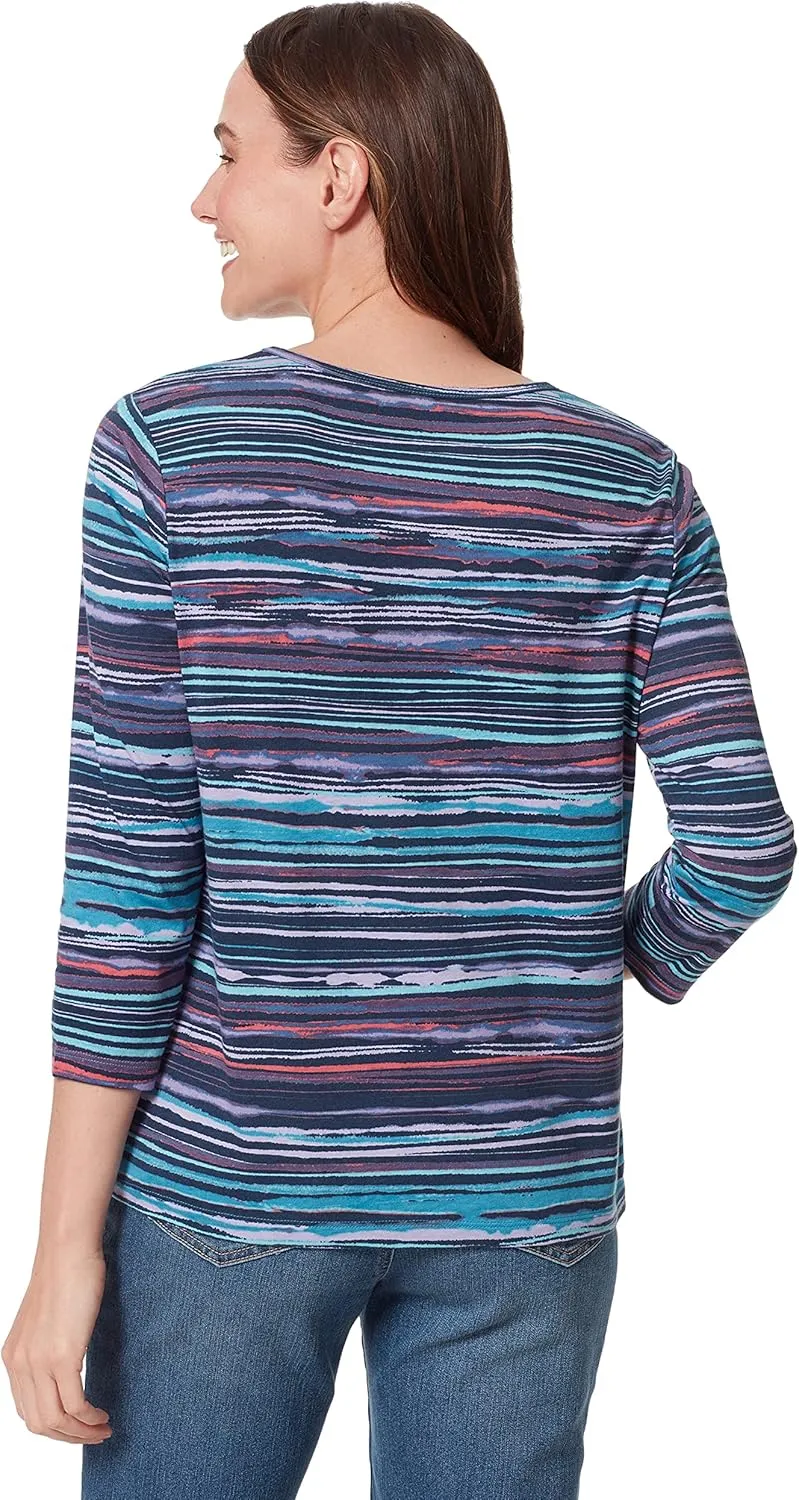 Gloria Vanderbilt Women's Amanda 3/4 Sleeve Soft Knit Top