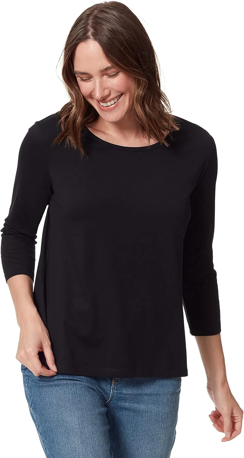 Gloria Vanderbilt Women's Amanda 3/4 Sleeve Soft Knit Top