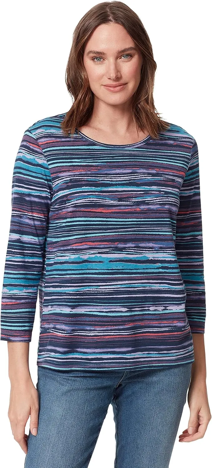 Gloria Vanderbilt Women's Amanda 3/4 Sleeve Soft Knit Top