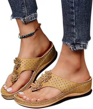 GUNIYIFS Womens Orthotic Sandals Summer Beach Sandals for Women Clip Toe Slippers Platform Flip Flops with Arch Support