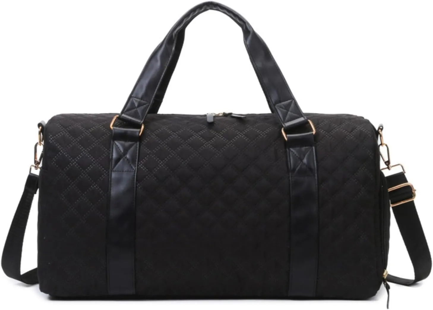 Gym Bag for Men Women, Waterproof Small Sports Duffle Bag with Wet Pocket & Shoe Compartment, Carry On Weekender Bag Overnight Travel Duffel Bags for Workout Travel Yoga Fitness - Black