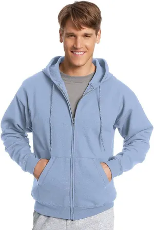 Hanes ComfortBlend EcoSmart Men`s Full Zip Hoodie Light Blue