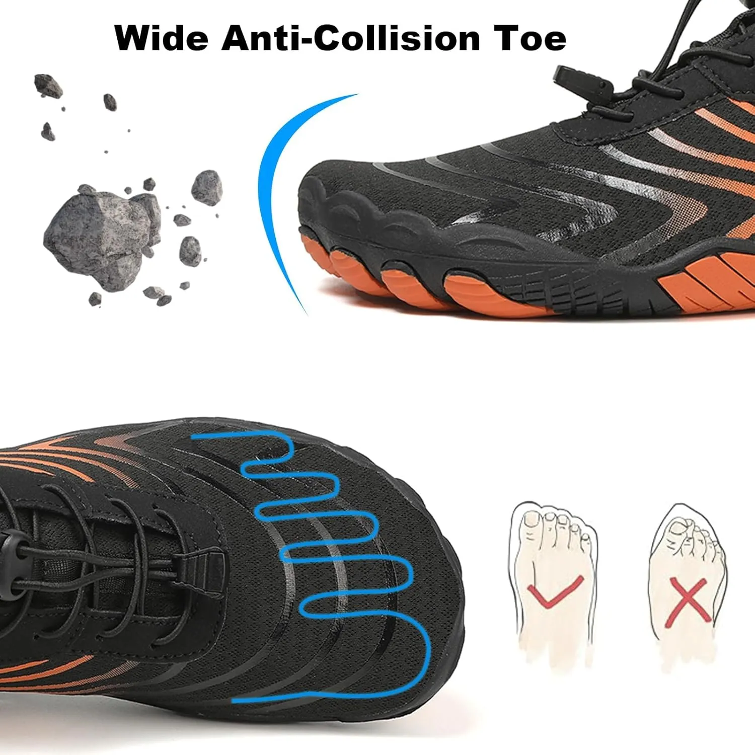 Hike Barefoot Shoes for Women Men Footwear Pro Barefoot Shoes with Wide Toe Box, Healthy & Non-Slip Breathable Athletic Beach Pool Surf Hiking Walking
