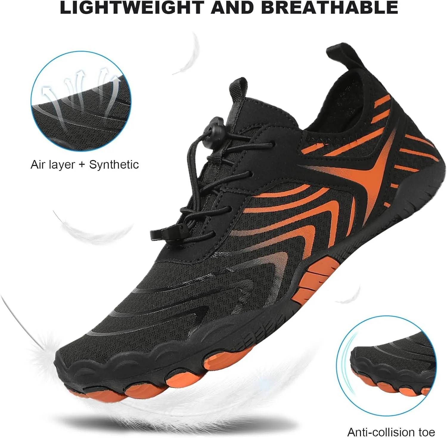 Hike Barefoot Shoes for Women Men Footwear Pro Barefoot Shoes with Wide Toe Box, Healthy & Non-Slip Breathable Athletic Beach Pool Surf Hiking Walking