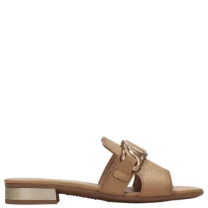 Hispanitas Pale Tan Leather Flat Mules