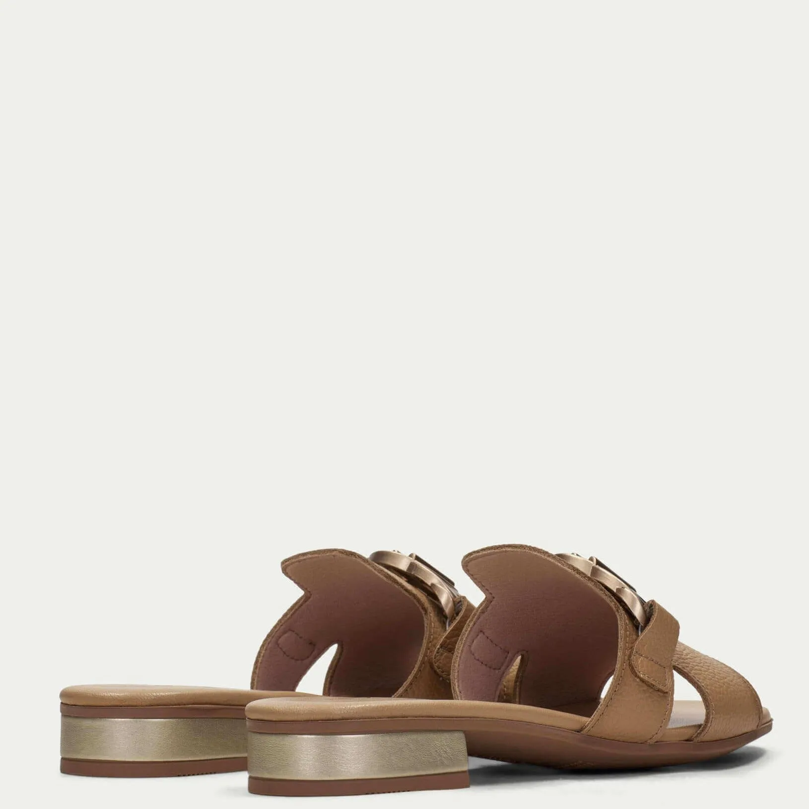 Hispanitas Pale Tan Leather Flat Mules