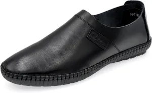 HOOENG Driving Moccasins Smoking Loafer for Men Round Toe Soft Breathable Genuine Leather Resistant Lightweight Flat Heel Walking Slip on (Color : Black, Size : 7.5)