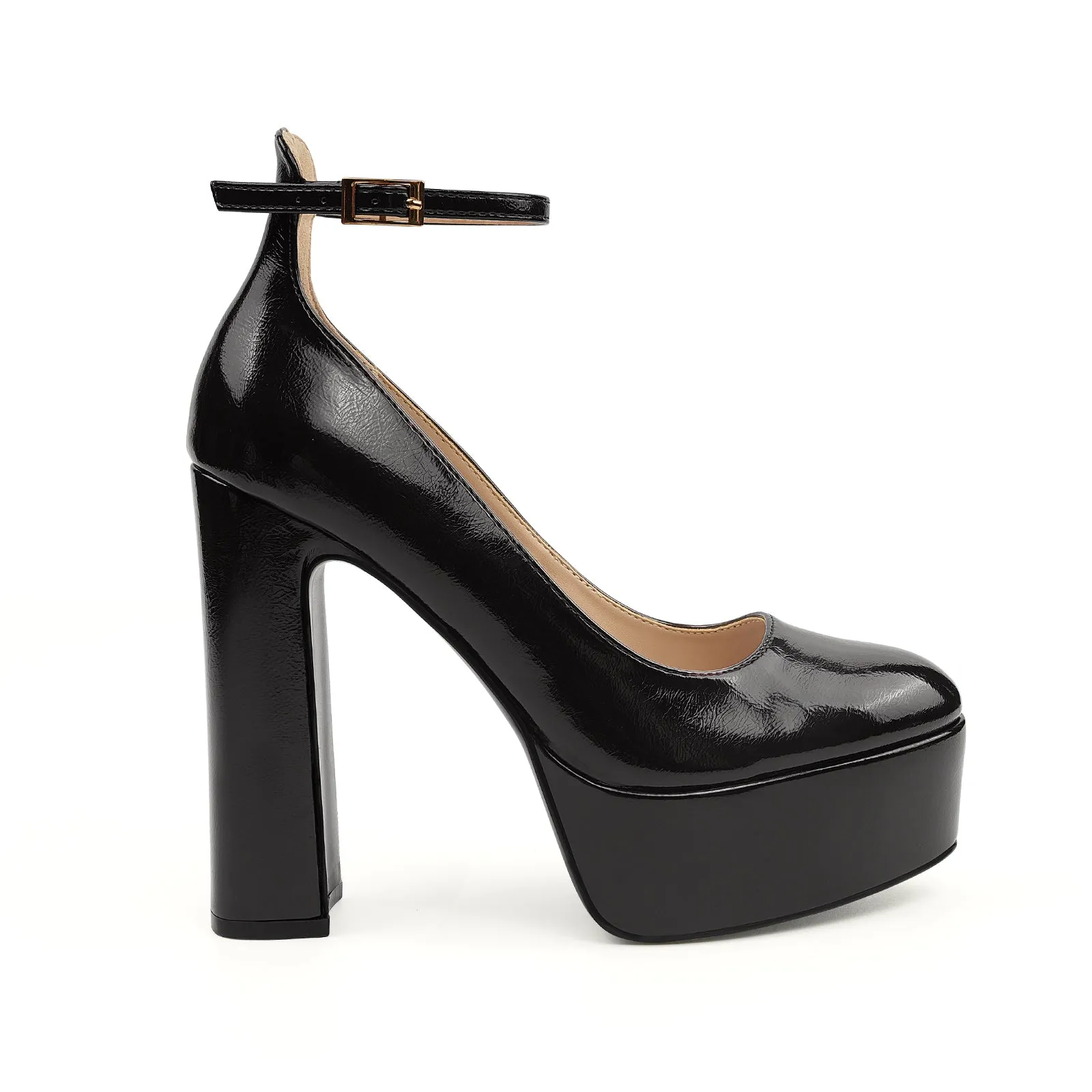 JENN ARDOR Platform Heels for Women Chunky Heel Closed Toe High Heels Block Heel Ankle Strap