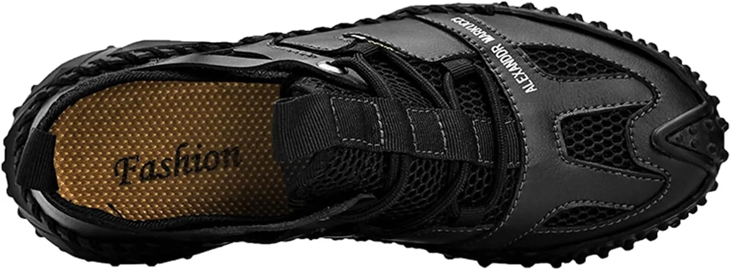 JiuQing Men's Hiking Shoes Lightweight Travel Shoes Low Rise Breathable Summer Trekking Outdoor Sneakers