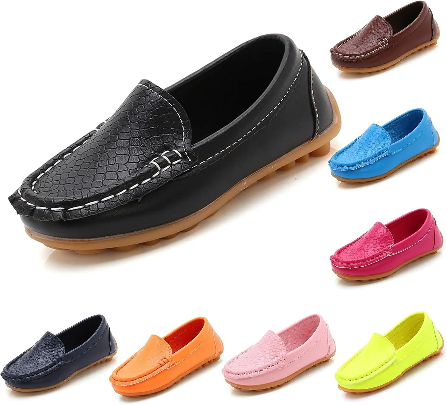 Kids Boys Girls Soft Slip On Loafers Flat Boat ??occasin Schooling Daily Walking Shoes Girls Soft Leather Shoes