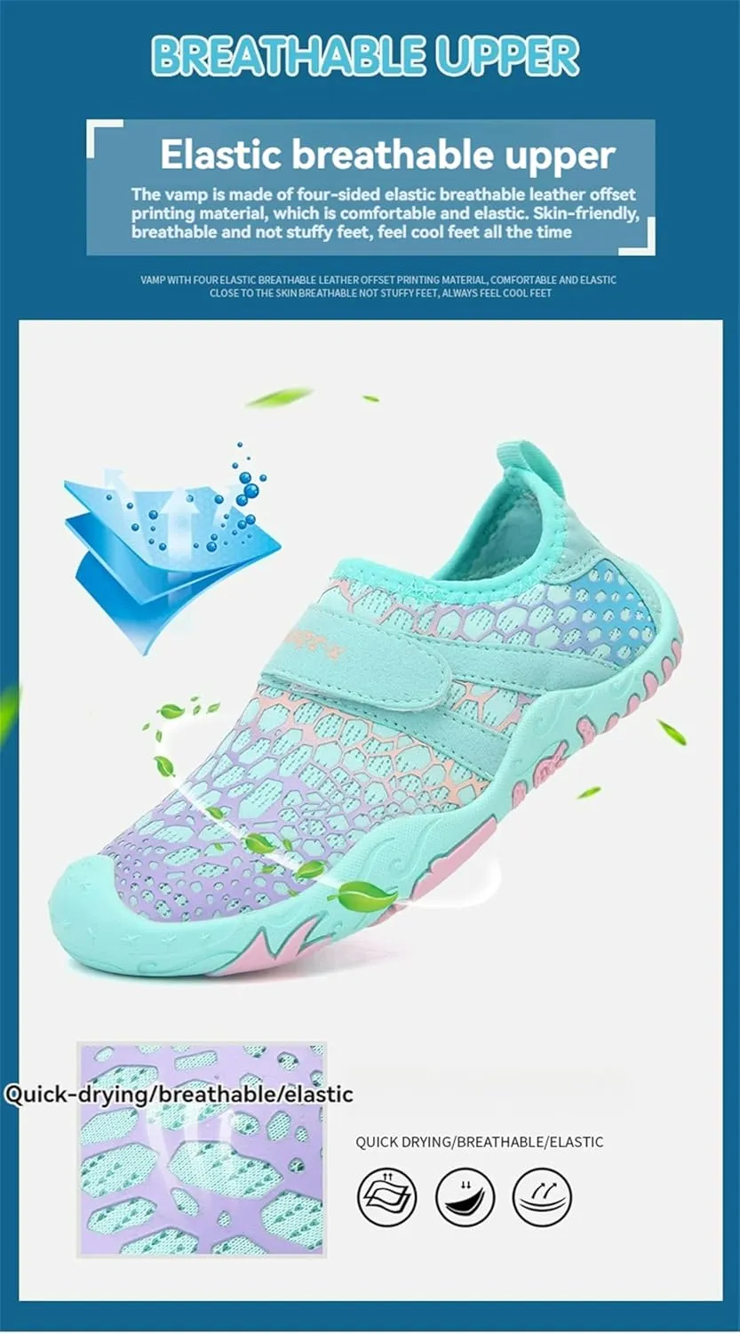 Kids Hike Barefoot Shoes Girls Boys Footwear Barefoot Shoes Quick Dry Sneakers Healthy Non-Slip Trail Running Shoes Lightweight Breathable Athletic Sports Hiking Shoes
