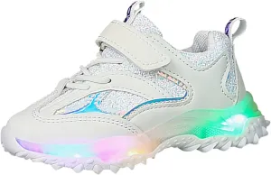 Kids Light Up Sneakers Unisex Boys Girls LED Cool Flashing Luminous Shoes Non Slip Lightweight Breathable Soft Sole