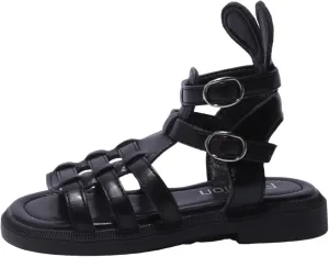 Kids Open Toe Roman Shoes for Girls Vintage High Top Strapped Flat Shoes Ankle Strap Soft Cute Footwear for Toddlers