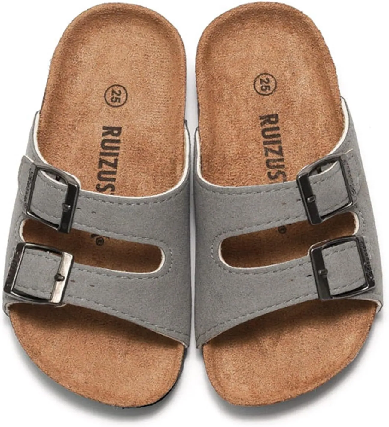 Kids Sandals Girls Boys Non Slip Cork Sandals with Adjustable Straps Flip Flops Summer Open Toe Beach Flat for Indoor Outdoor