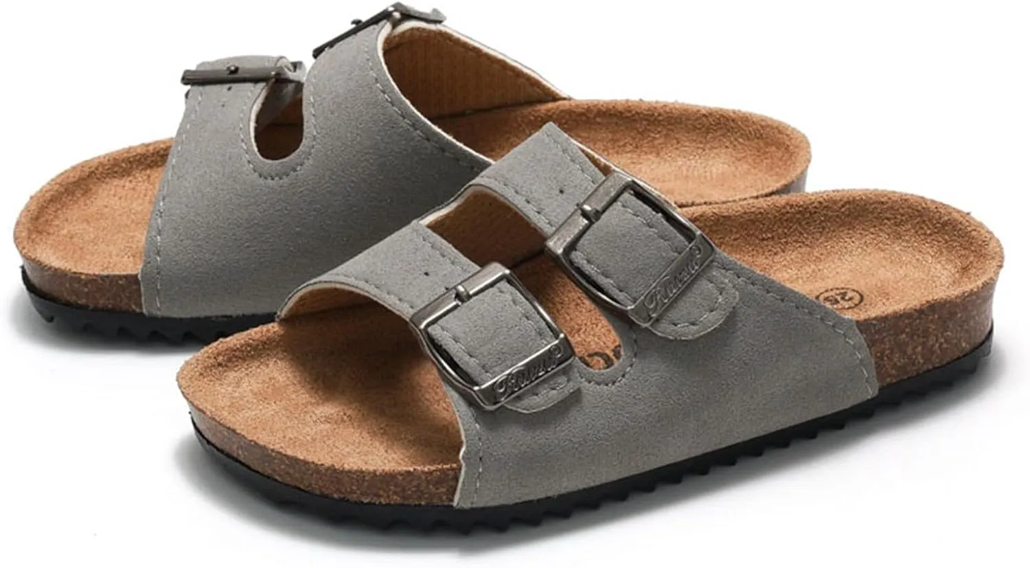 Kids Sandals Girls Boys Non Slip Cork Sandals with Adjustable Straps Flip Flops Summer Open Toe Beach Flat for Indoor Outdoor