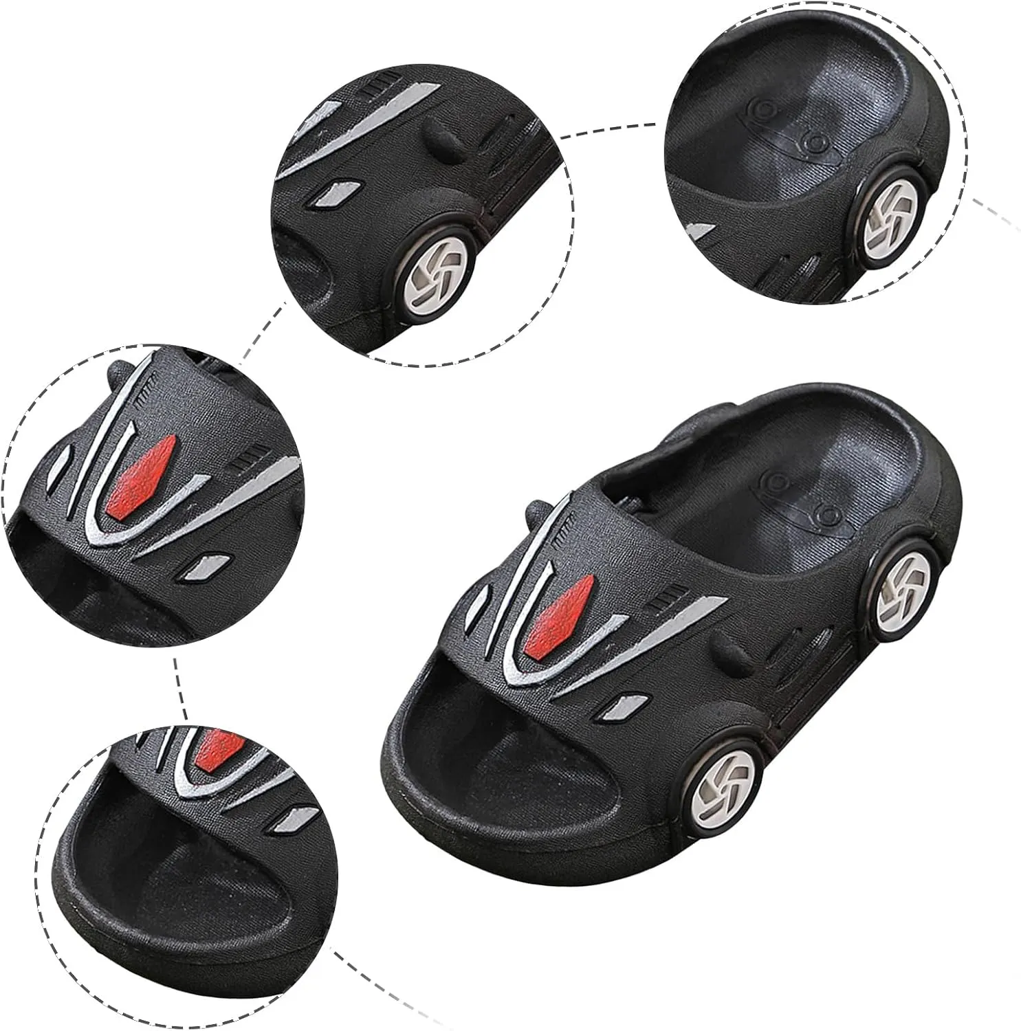 Kids Slippers Boys Girls Non-Slip Open Toe Shower Shoes Slip On Quick Dry Slides Indoor Outdoor Bathroom Pool Beach Slippers