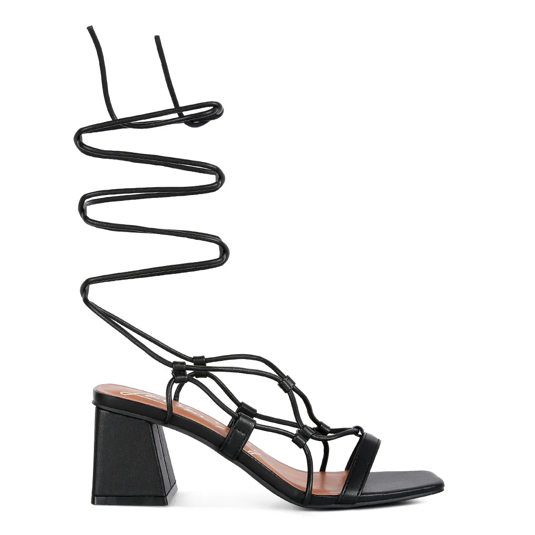Lace Up Block Heeled Sandal