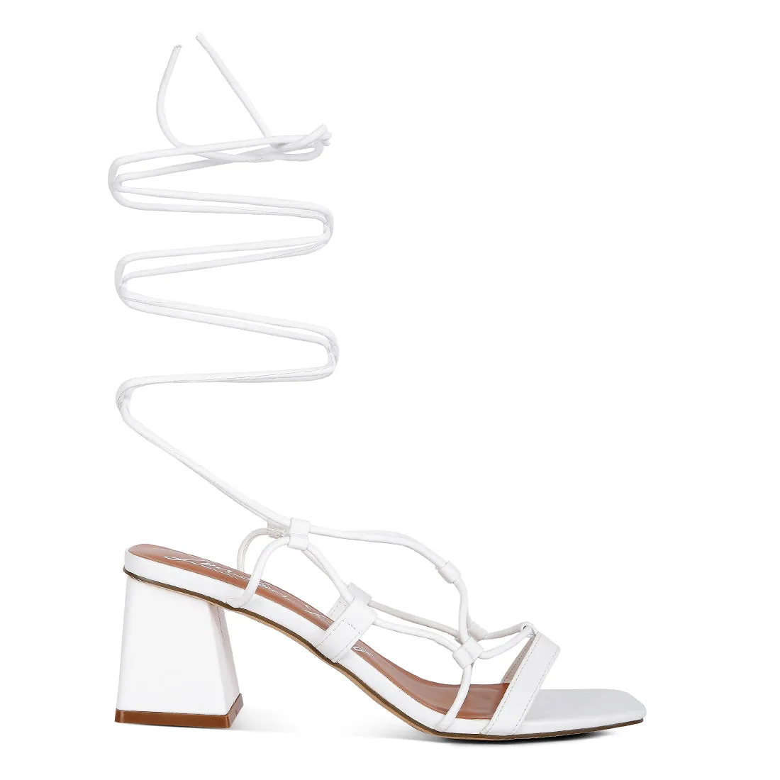 Lace Up Block Heeled Sandal