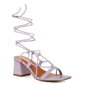 Lace Up Block Heeled Sandal