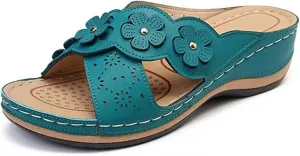 Ladmiple Orthopedic Sandals For Women Arch Support Dressy Summer Walking Slippers Vintage Slip On Orthotic Flip Flops Slides