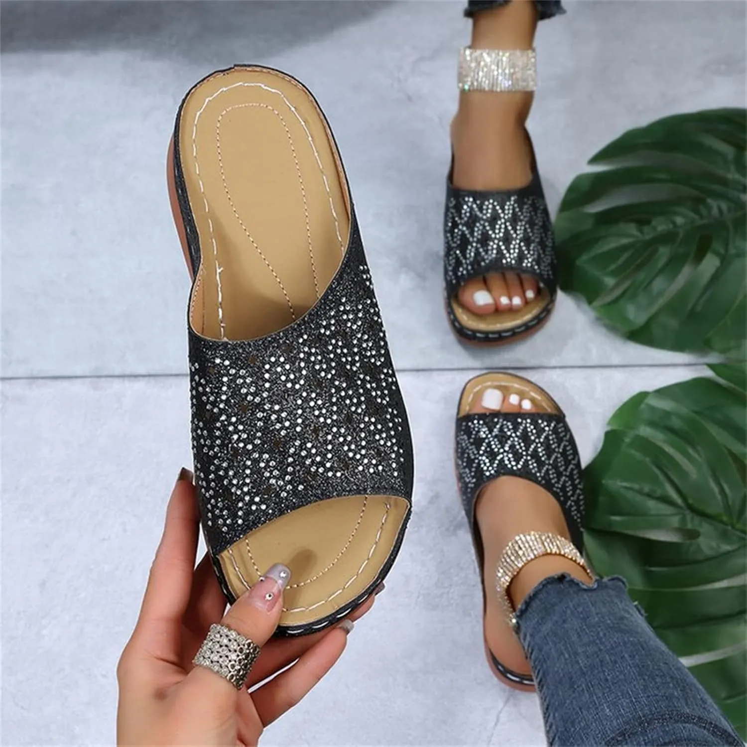Ladmiple Orthopedic Slippers For Women Plantar Fasciitis Arch Support Orthotic Sandals Flips Flops Slides for Flat feet