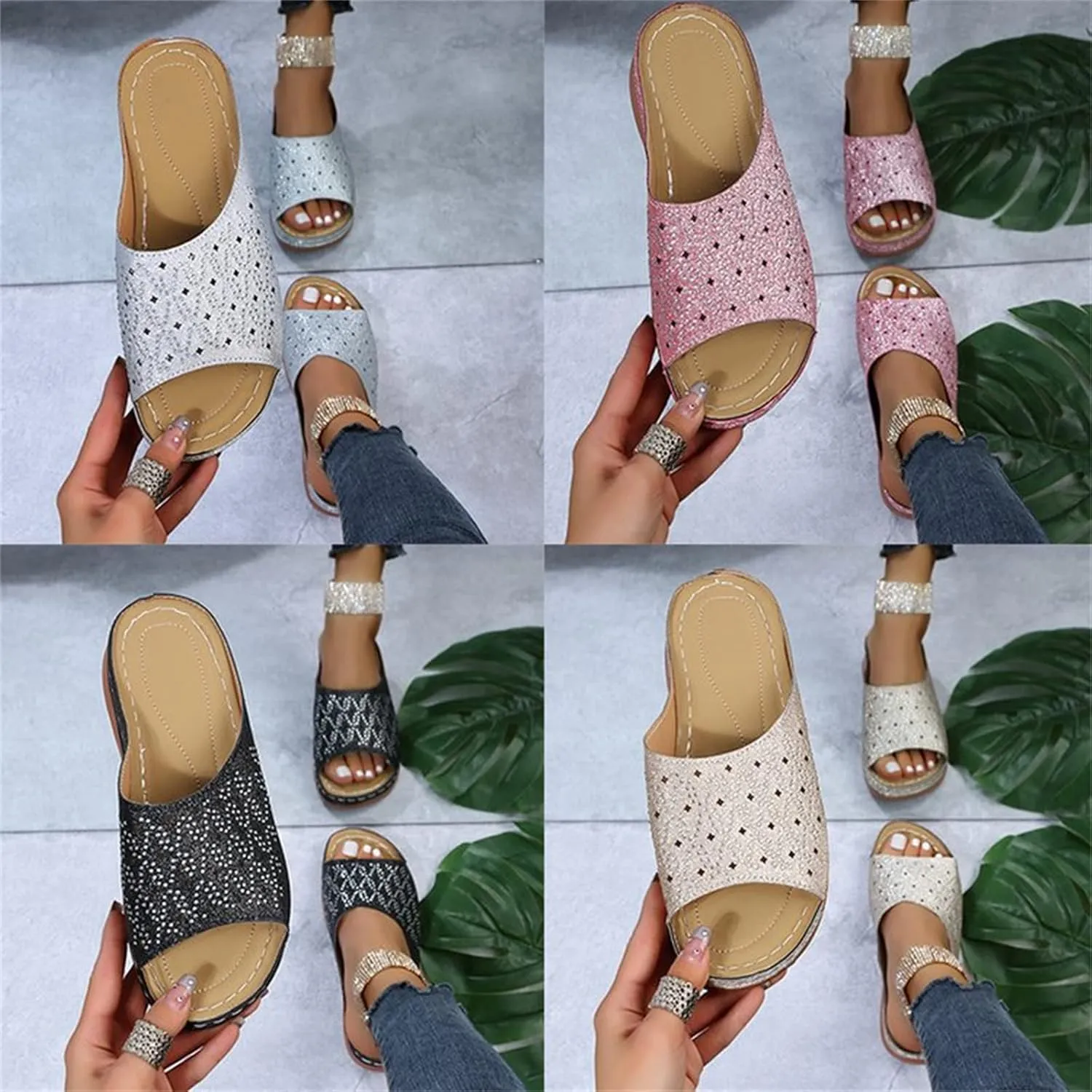 Ladmiple Orthopedic Slippers For Women Plantar Fasciitis Arch Support Orthotic Sandals Flips Flops Slides for Flat feet