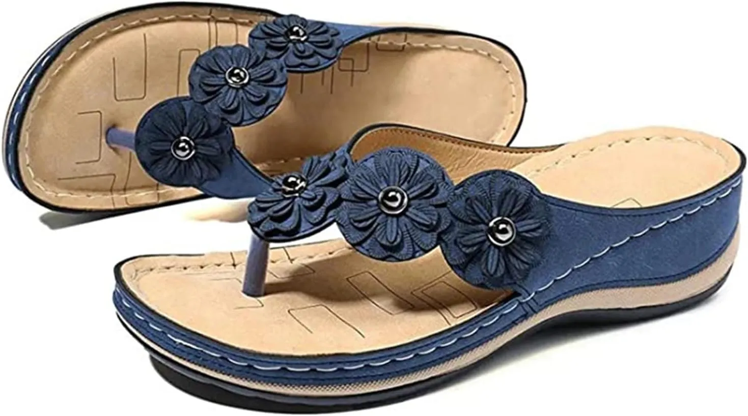 Ladmiple Sandals Women Comfortable Walking Arch Support Orthopedic Orthotic Flip Flops Dressy Summer Cute Slides Beach Shoes